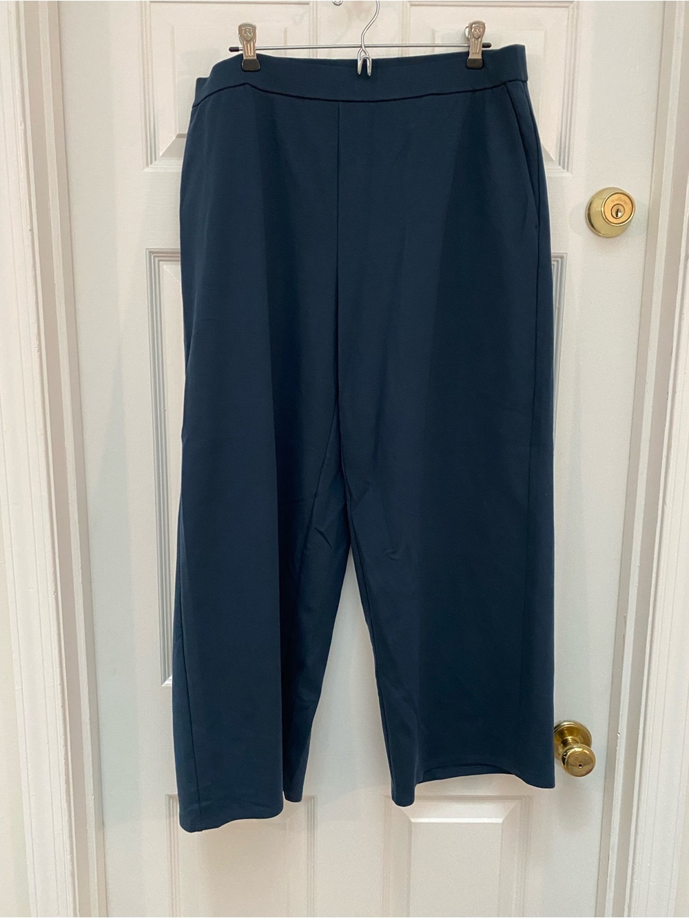 Eileen Fisher Dark Navy Ankle Wide-Leg Trousers - XL